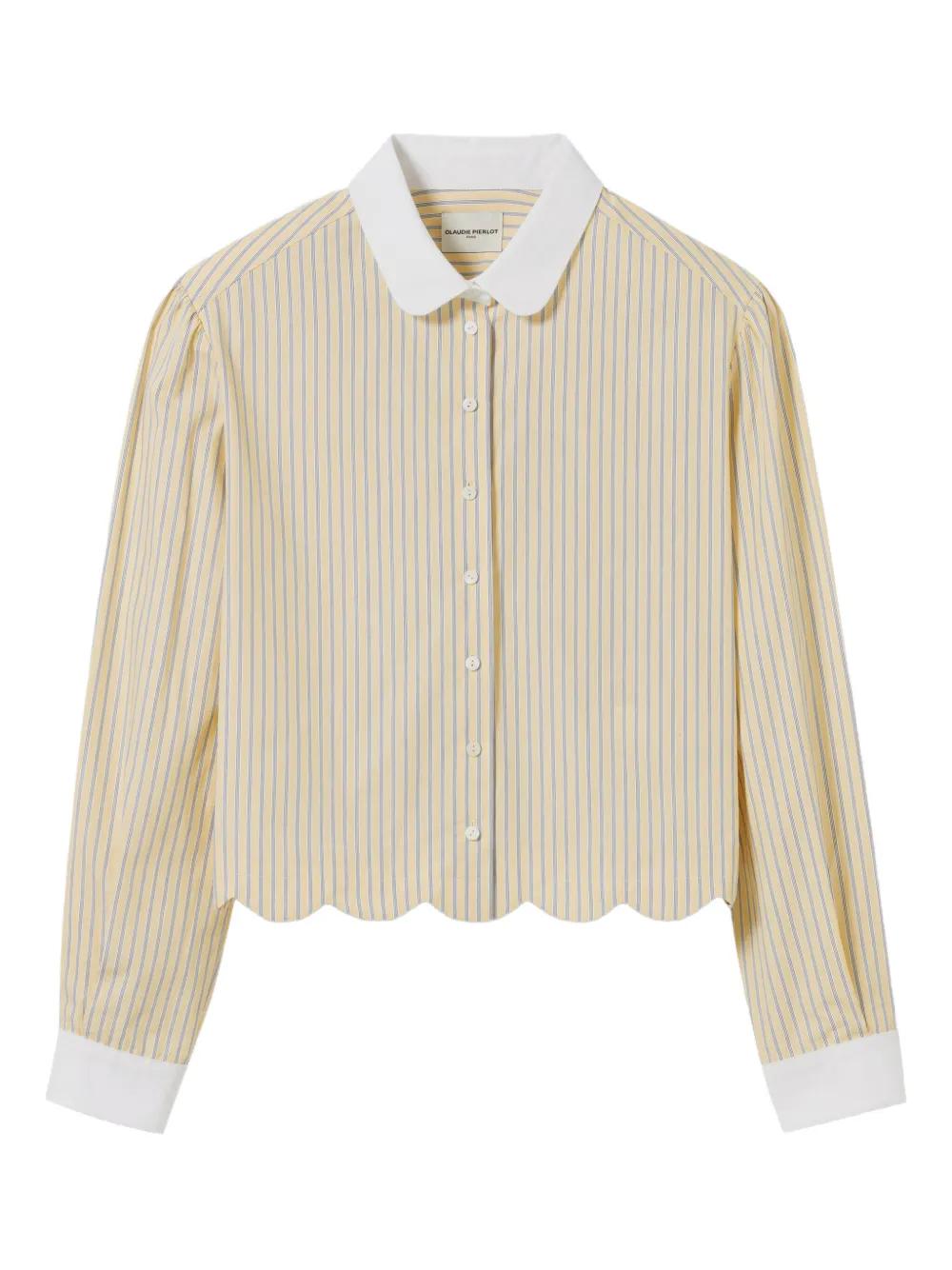 【関税 送料無料】CLAUDIE PIERLOT コットン ストライプトップス 関税 送料無料】CLAUDIE PIERLOT コットン ストライプトップス