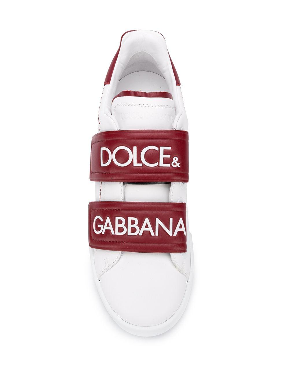 Zapatillas con cierre autoadherente y logo Dolce & Gabbana de color Blanco  | Lyst