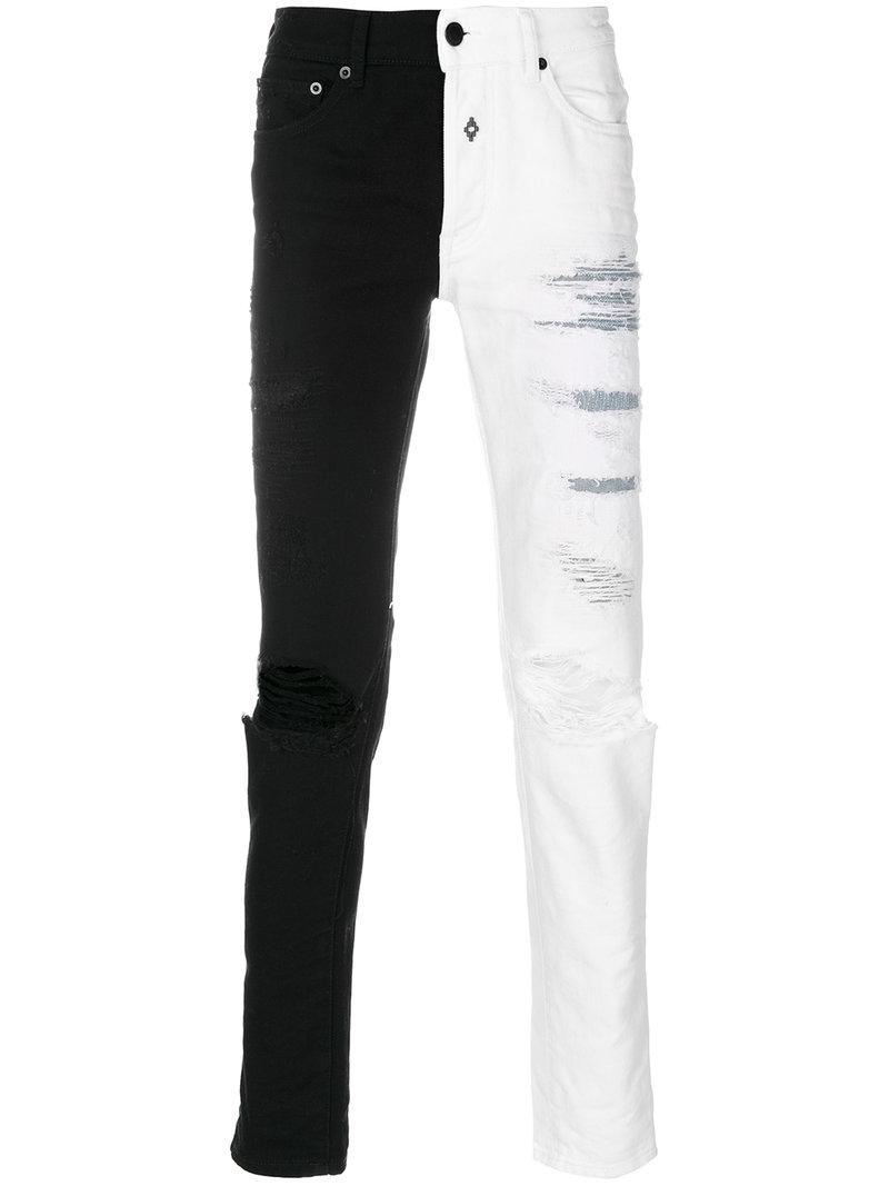 Marcelo Burlon Denim Two-tone Jeans in Black for Men - Lyst