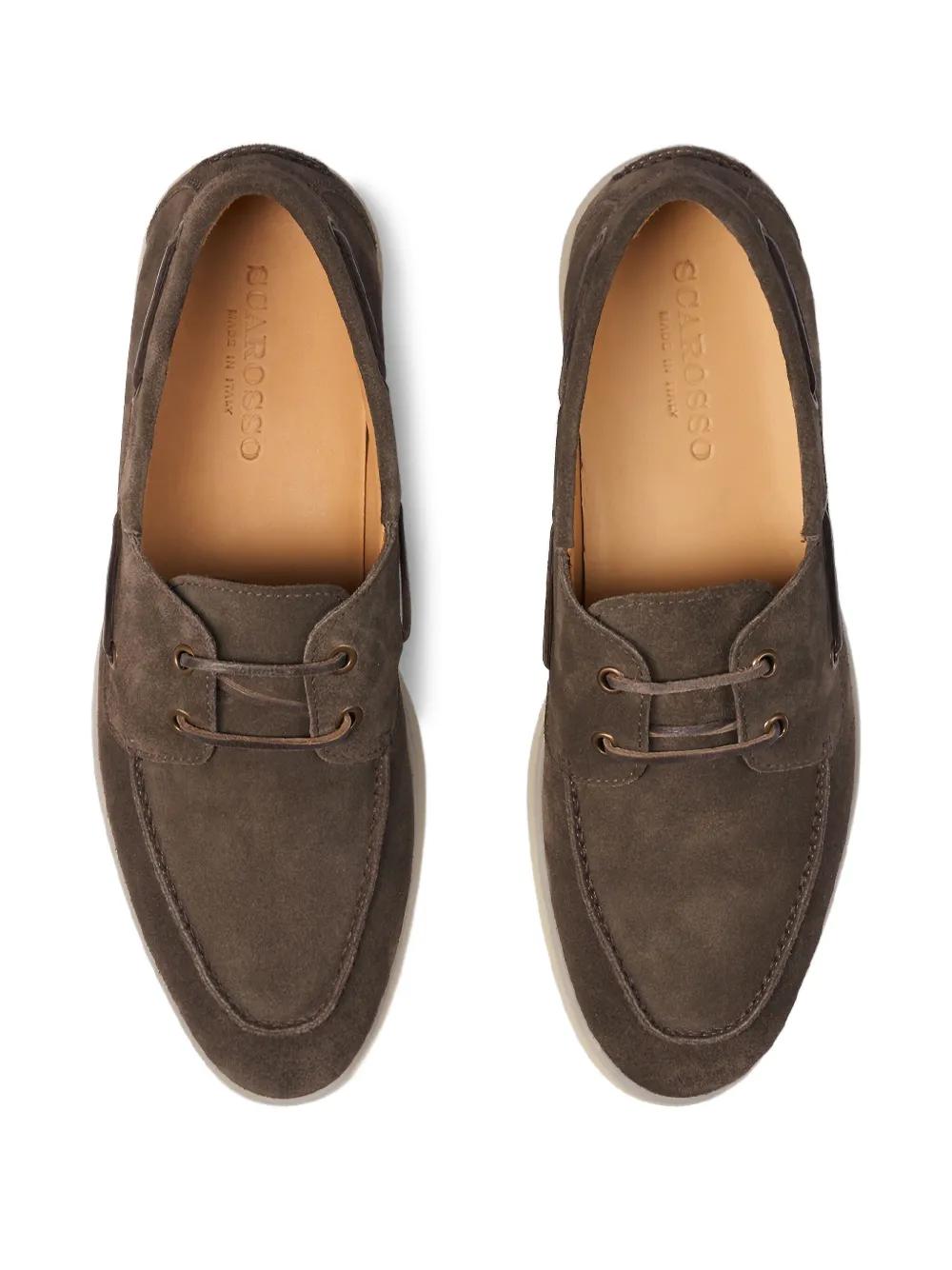 SCAROSSO Leather Boat Shoes in Brown for Men Lyst