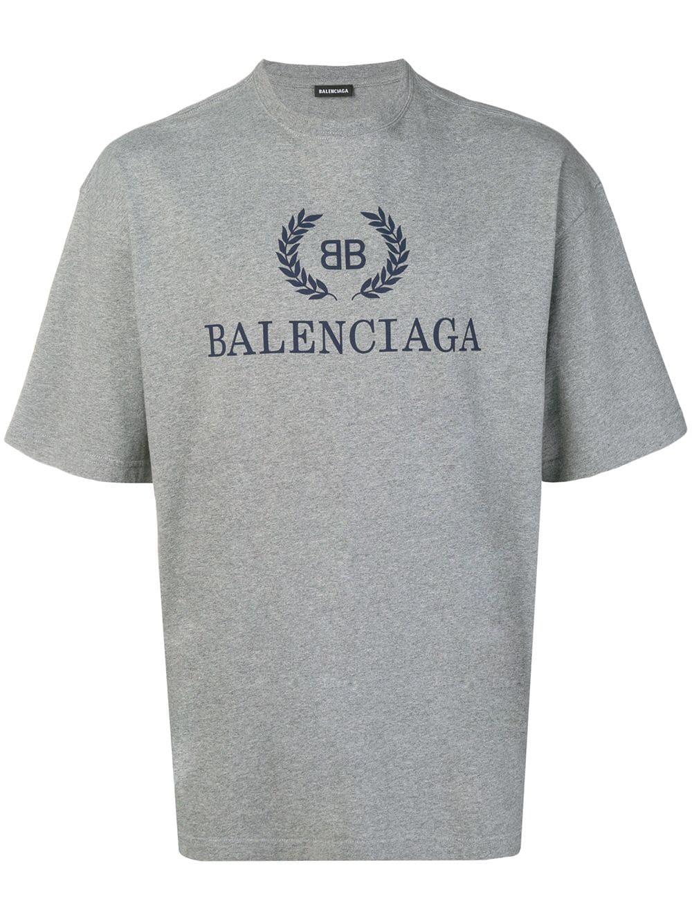 Camiseta con logo BB Balenciaga de hombre de color Gris | Lyst