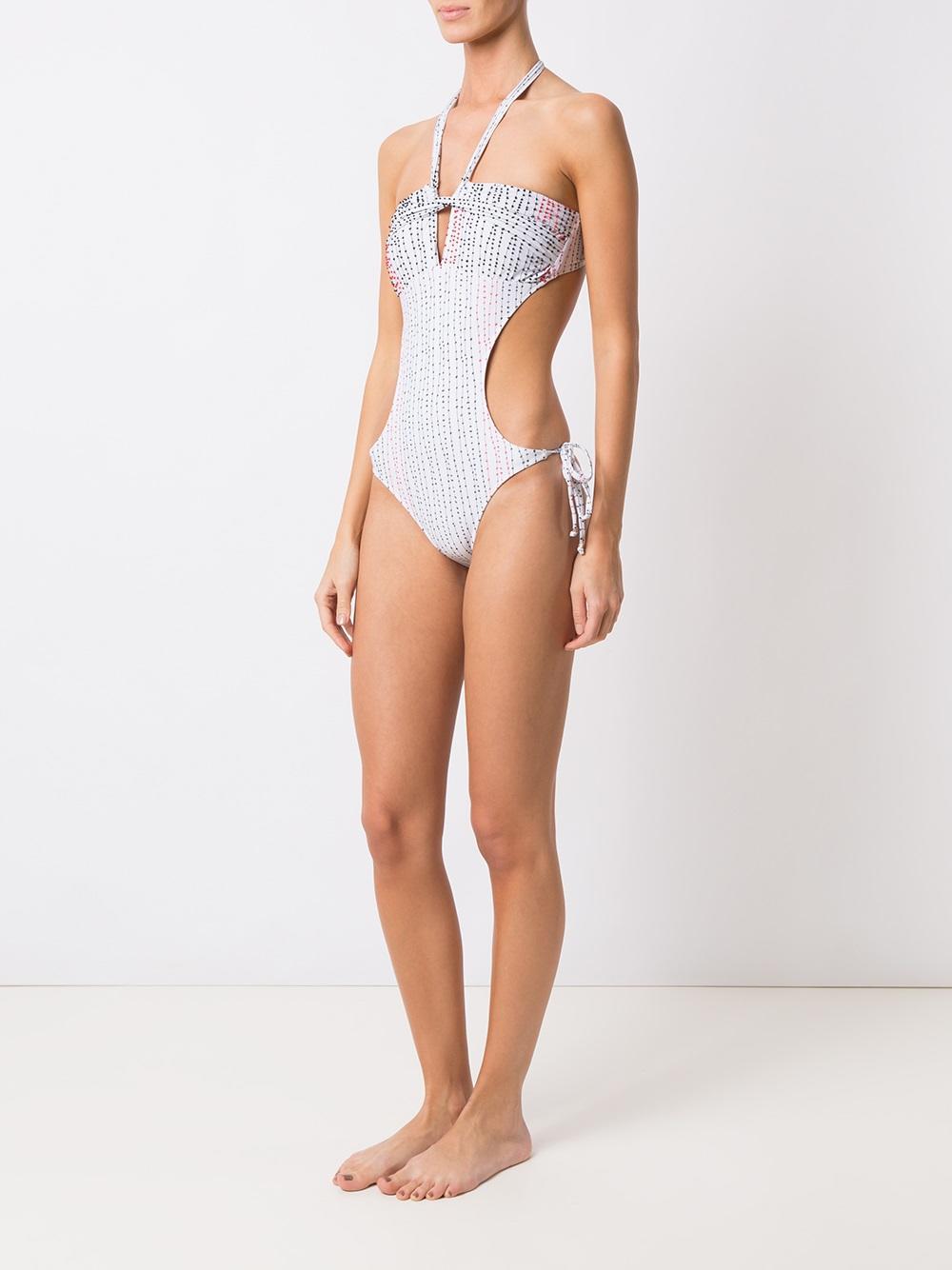 Lyst Amir Slama Embroidered Swimsuit in White