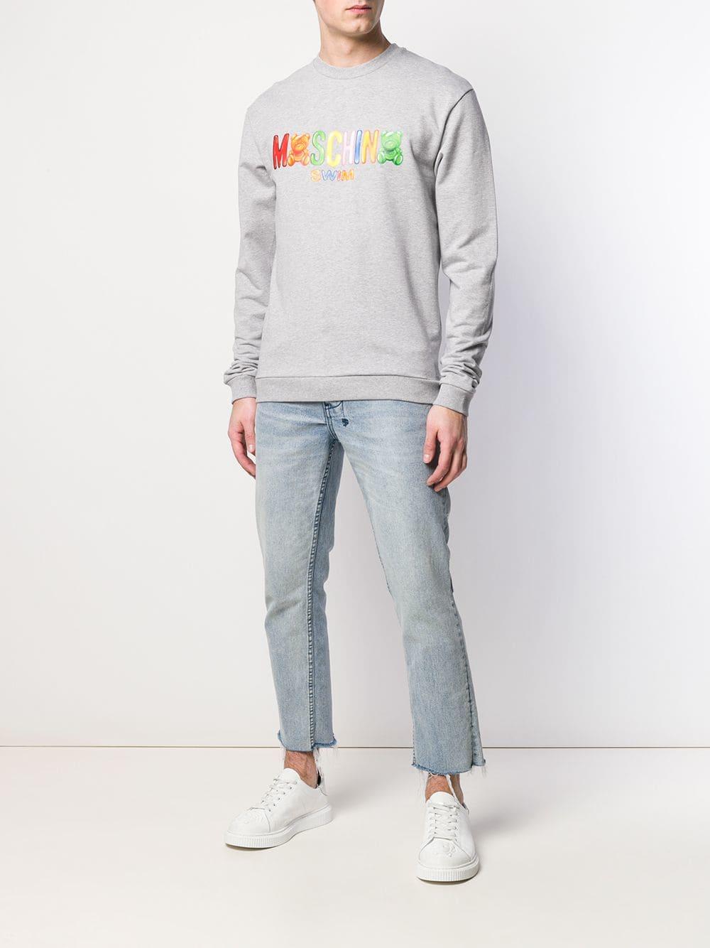 Moschino Cotton Gummy Bear Logo Print Sweatshirt in Grey (Gray 