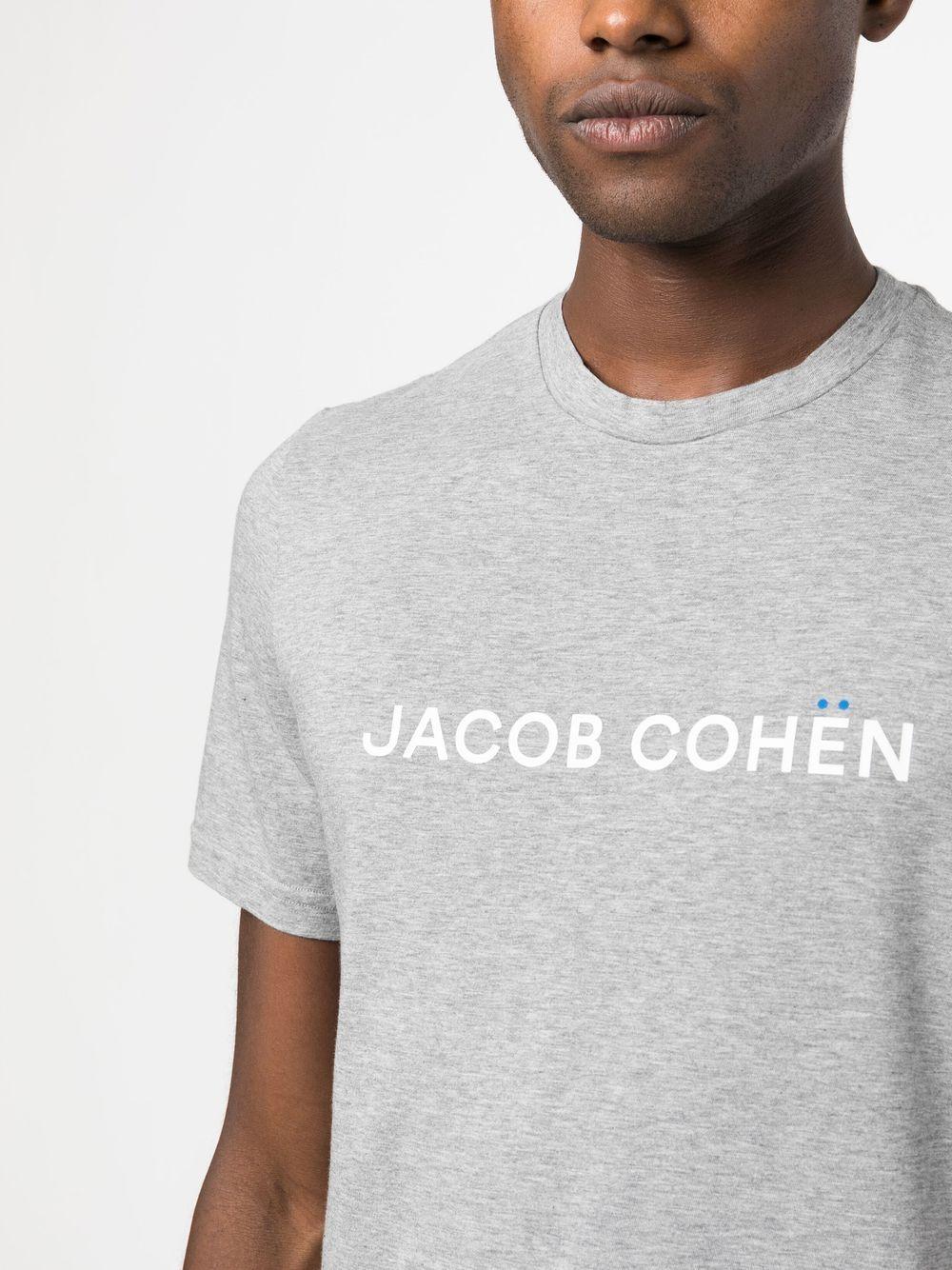 Jacob Cohen Logo-print Crew-neck T-shirt in Gray for Men | Lyst