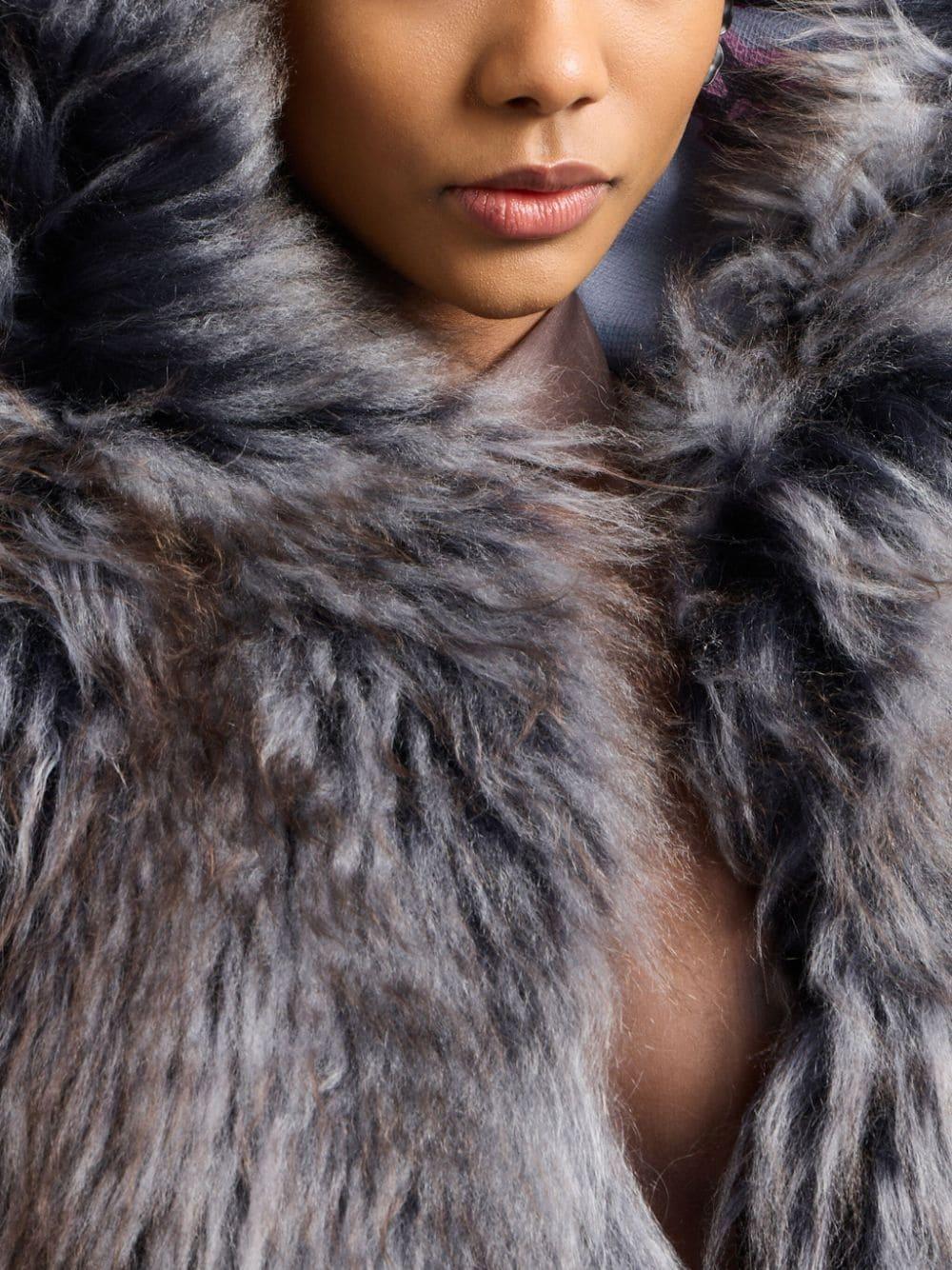 Armani faux fur coat online