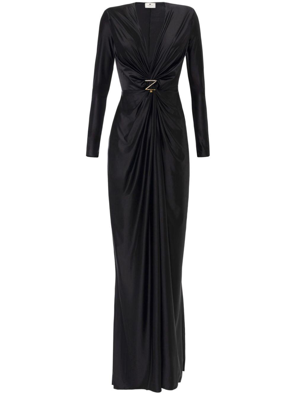 Elisabetta Franchi レディース ブラック ノットディテール ドレス 