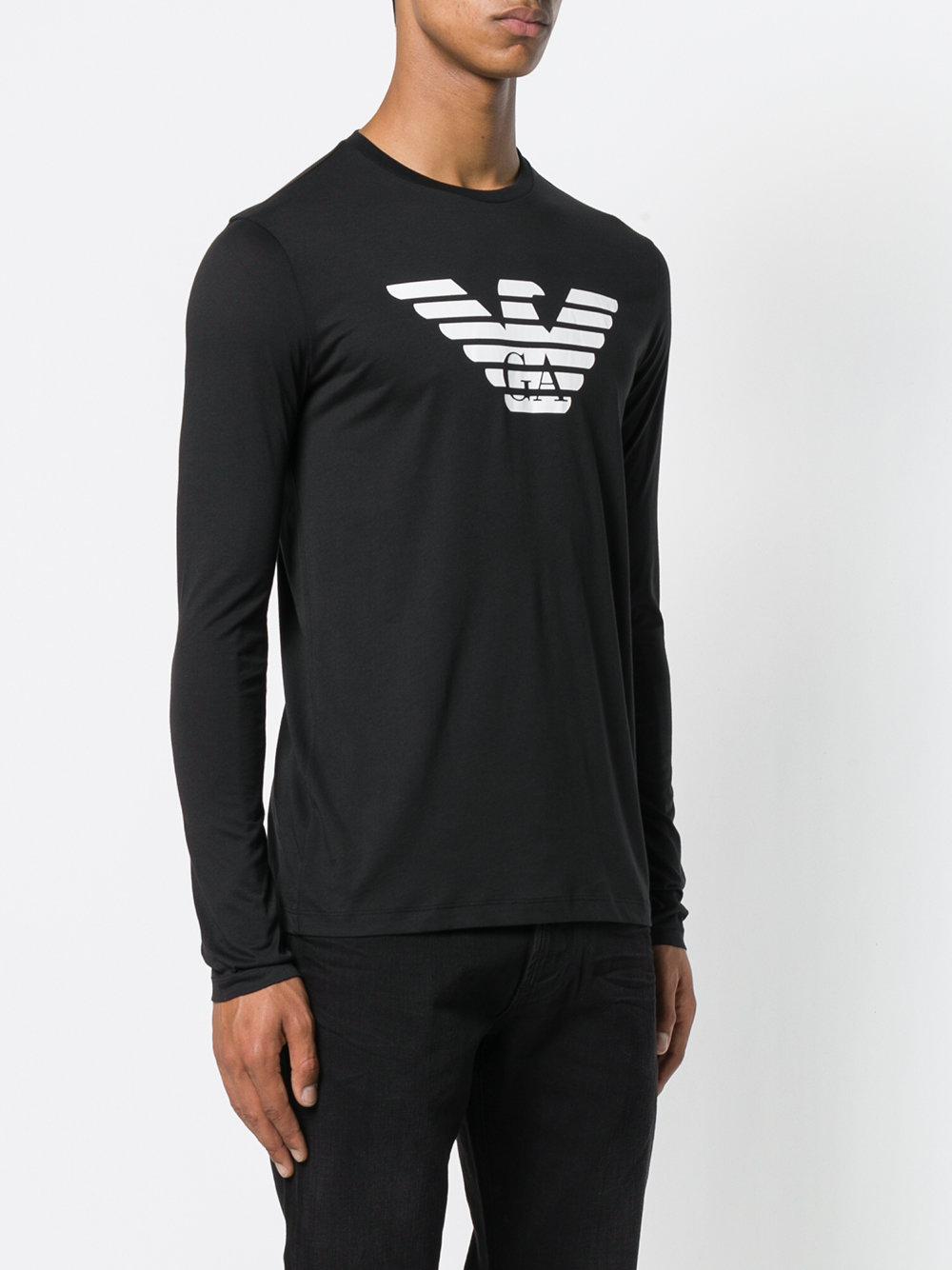 armani black long sleeve shirt