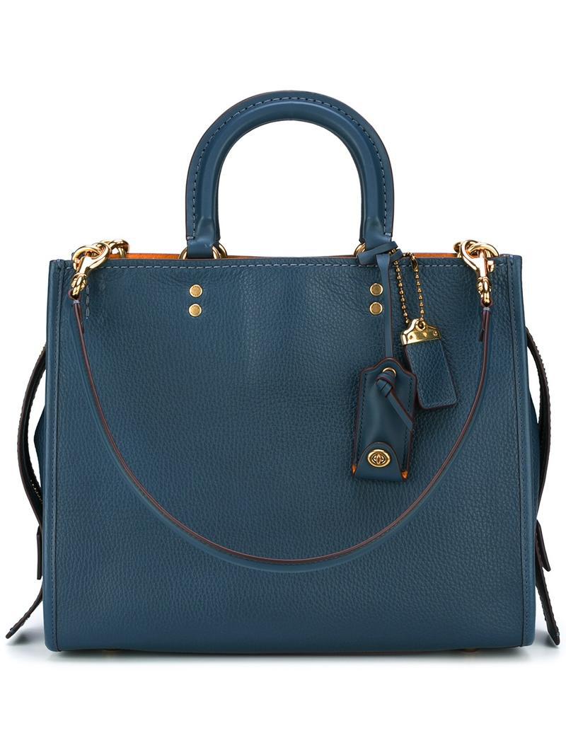 COACH Denim 'rogue' Tote in Blue Lyst