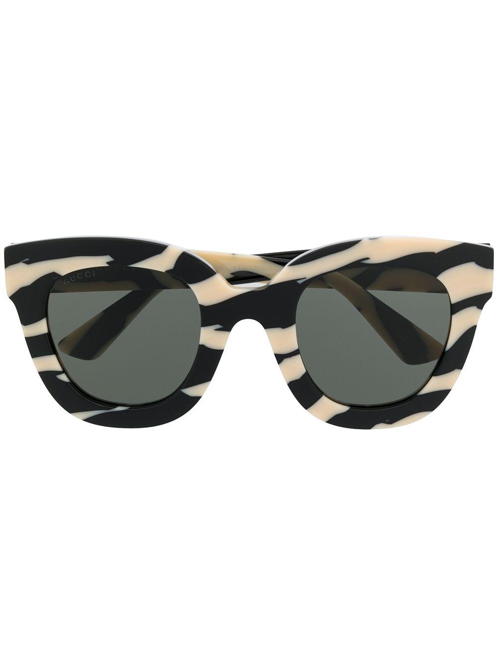 Rådne Privilegium vejkryds Gucci Zebra Print Soft Round-frame Sunglasses | Lyst