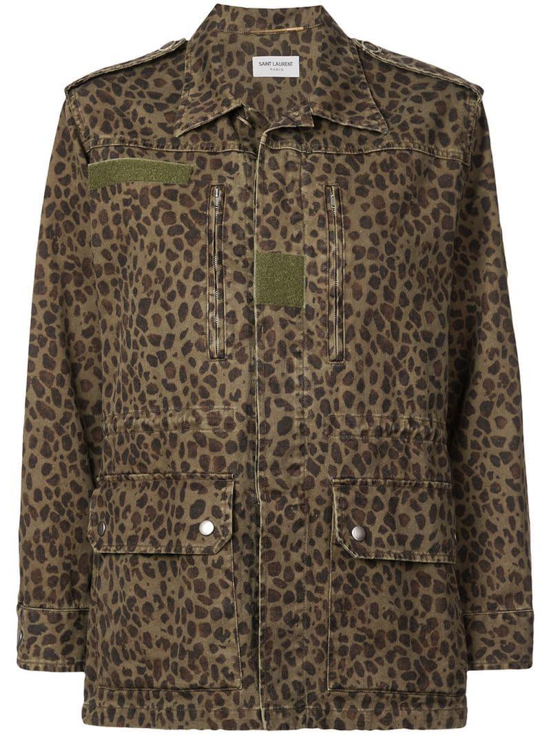 leopard print military jacket