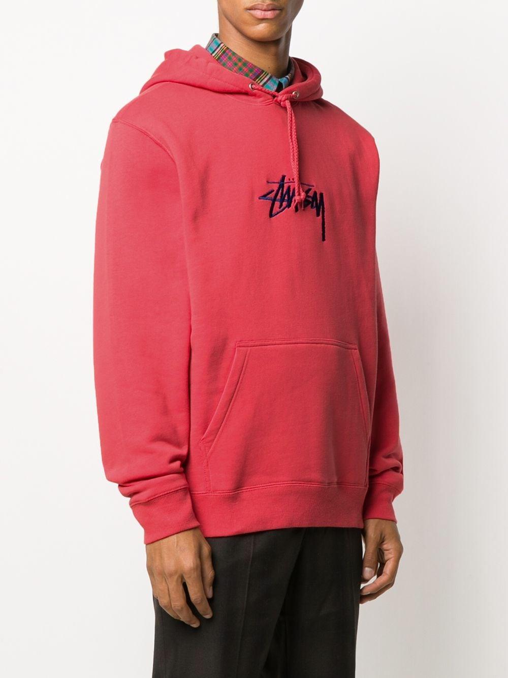 Stussy Cotton Embroidered Logo Hoodie for Men - Lyst
