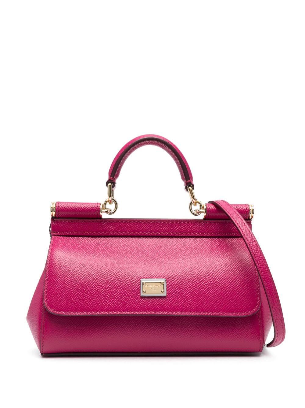 DOLCE & GABBANA SMALL SICILY BAG IN DAUPHINE LEATHER