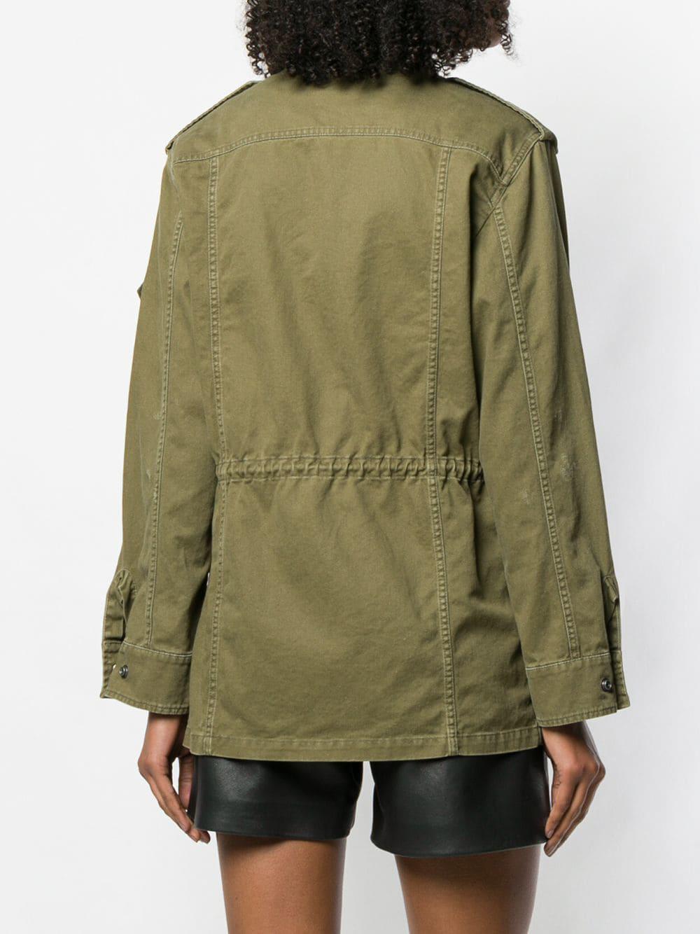 WOMEN'S MILITARY JACKET ARMY GREEN SCARS