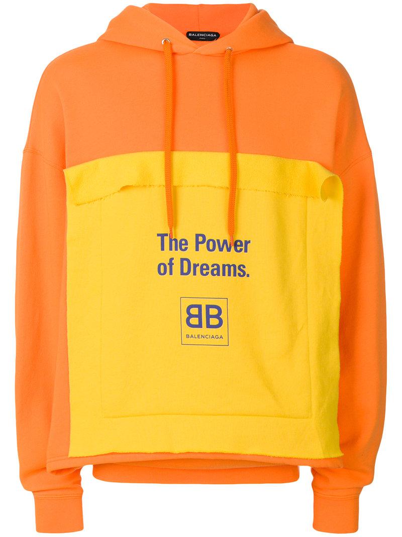 Balenciaga The Power Of Dreams Cotton-blend Hoodie in Yellow & Orange  (Orange) for Men | Lyst Australia