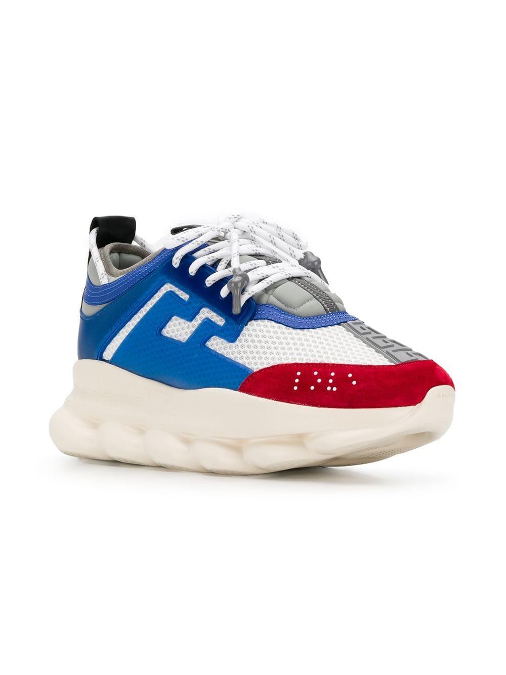 Versace Rubber Chain Reaction Sneakers in Red/White/Blue (Blue) for Men |  Lyst