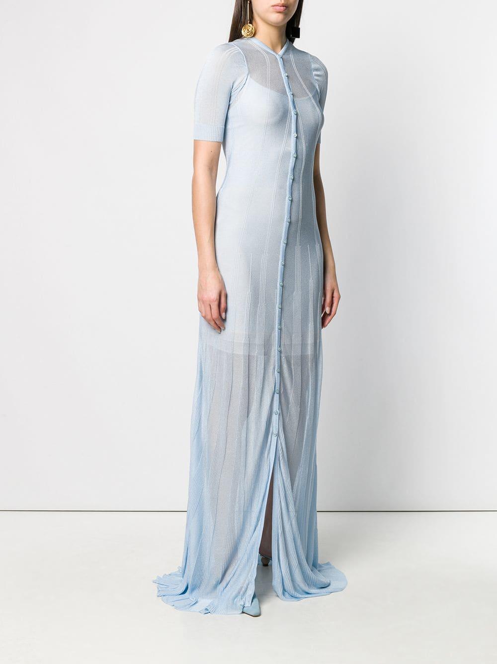 Jacquemus Ribbed Button-up Dress in Blue | Lyst