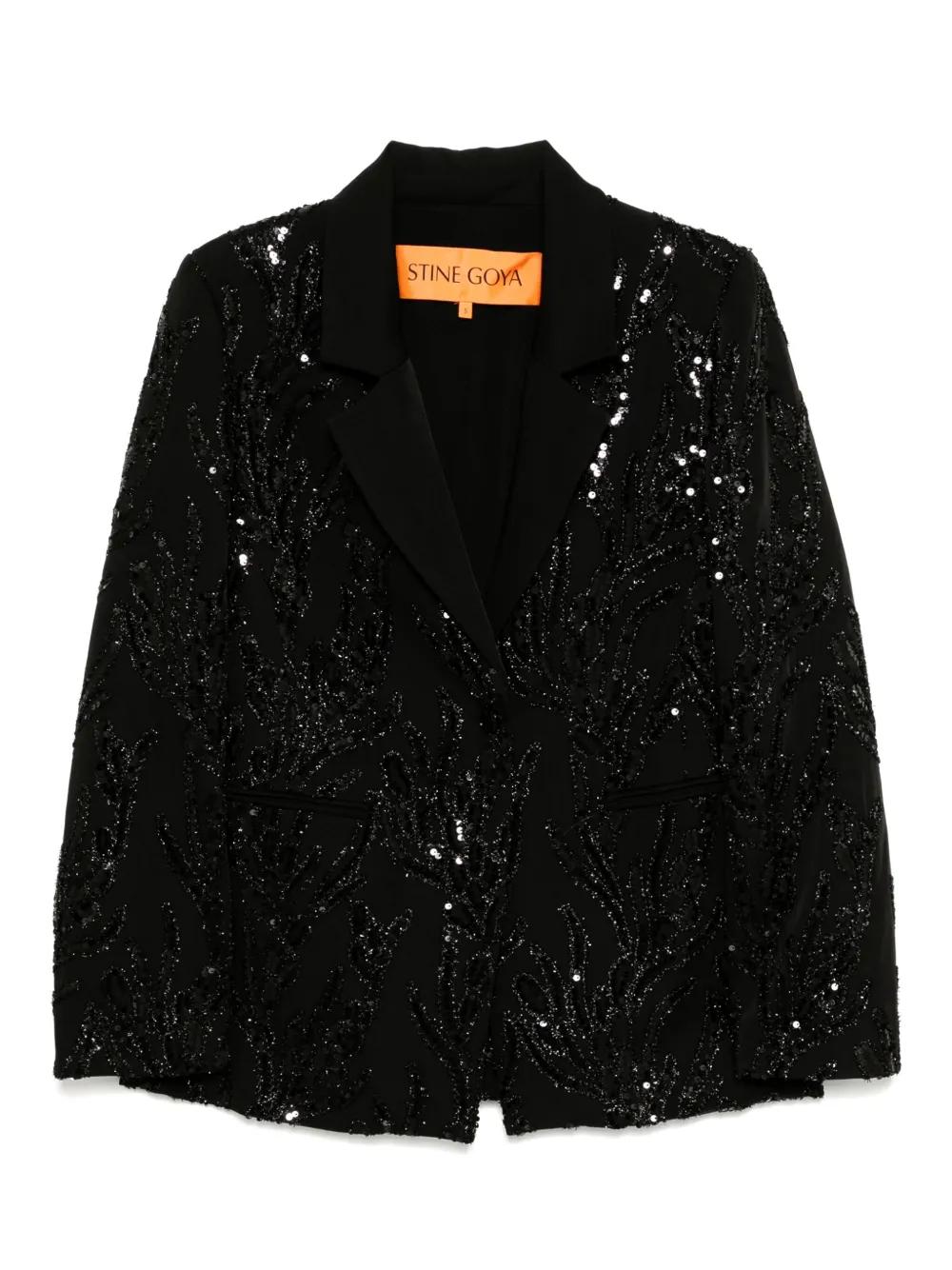 STINE GOYA ティンセル ライダースジャケット ブラック STINE GOYA ティンセル ライダースジャケット | THE OUTNET