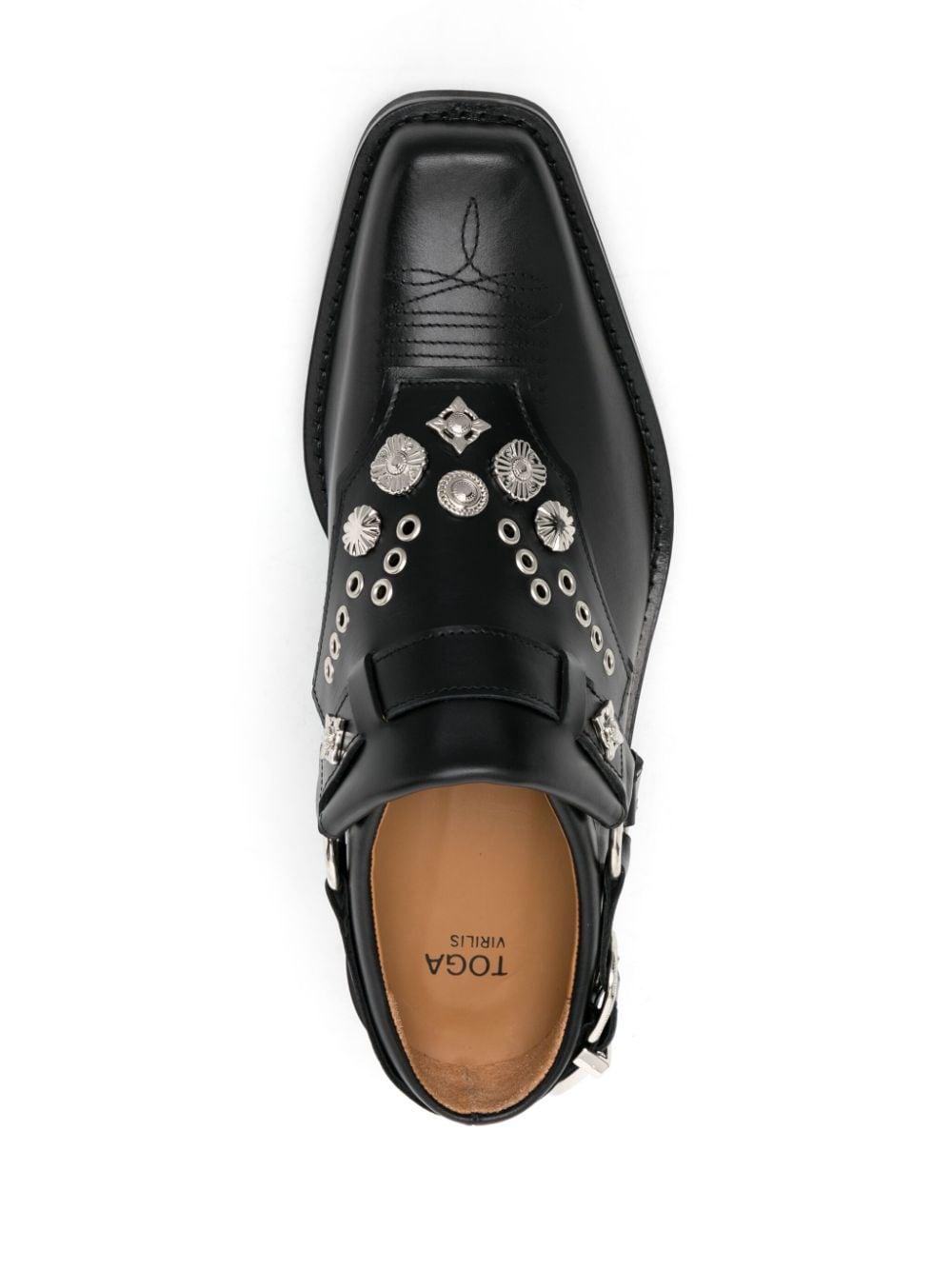 Toga Virilis Western Studded Leather Mules in Black for Men | Lyst