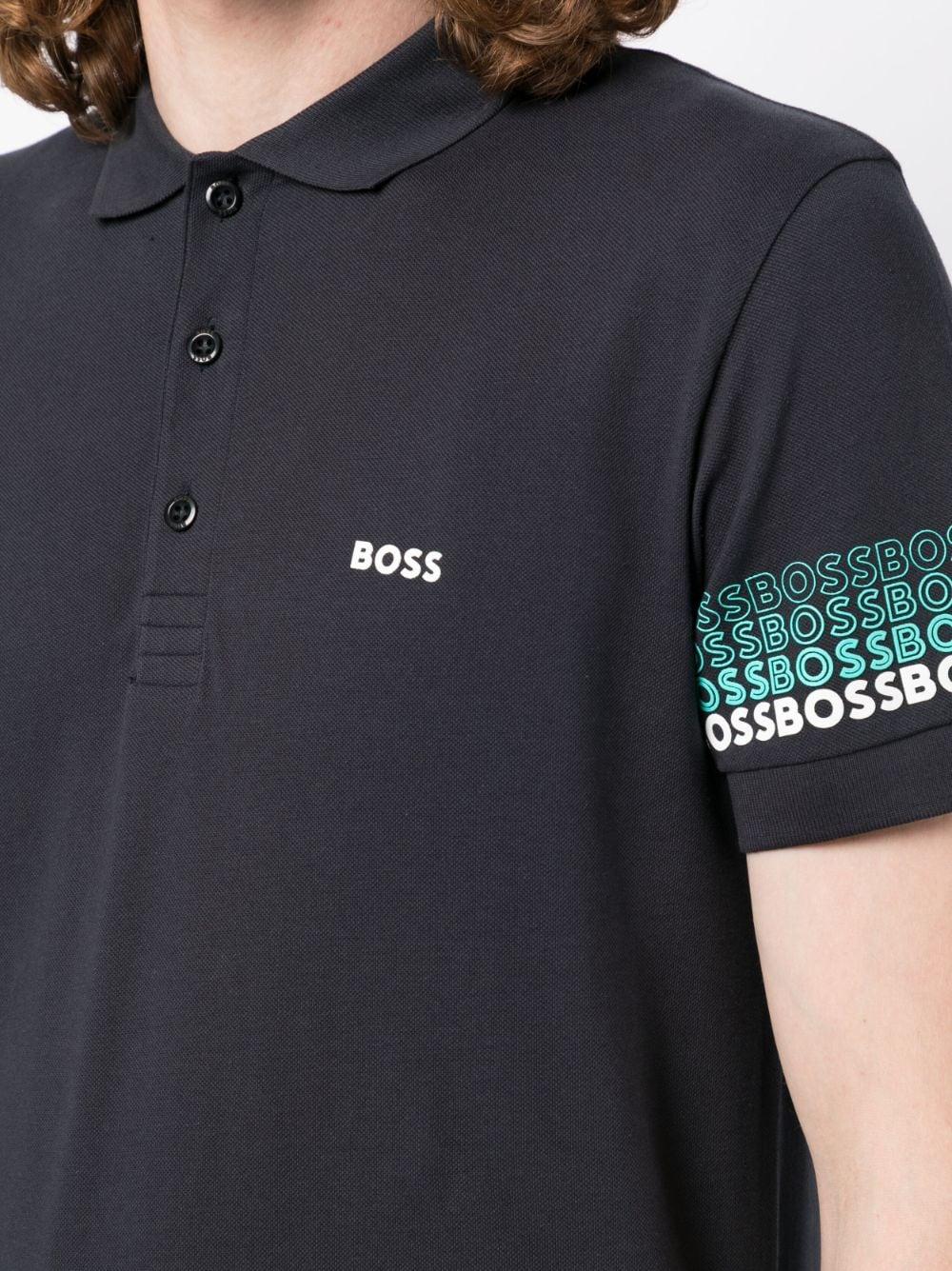BOSS by HUGO BOSS Paddy 2 Logo -print Polo Shirt in Black for Men | Lyst