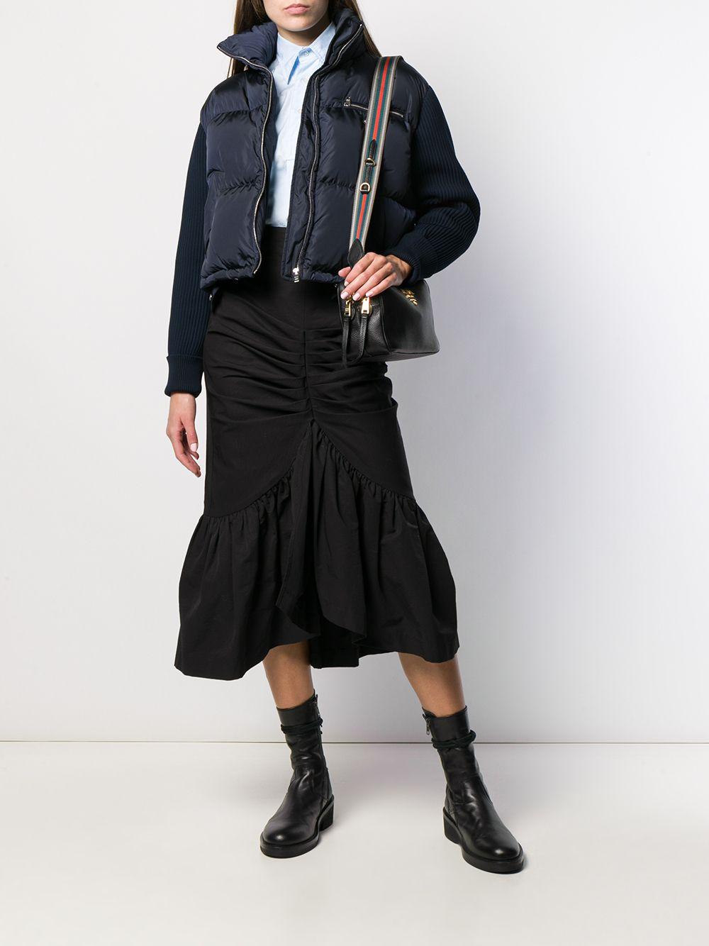 prada light polyester cropped puffer jacket