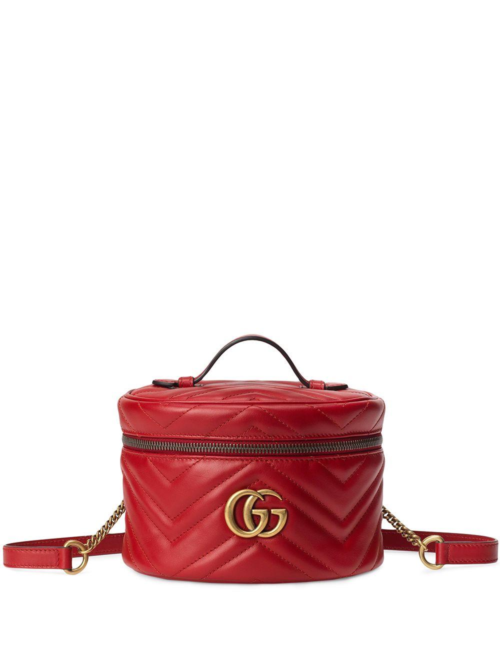 Gucci Leather GG Marmont Mini Backpack in Red | Lyst