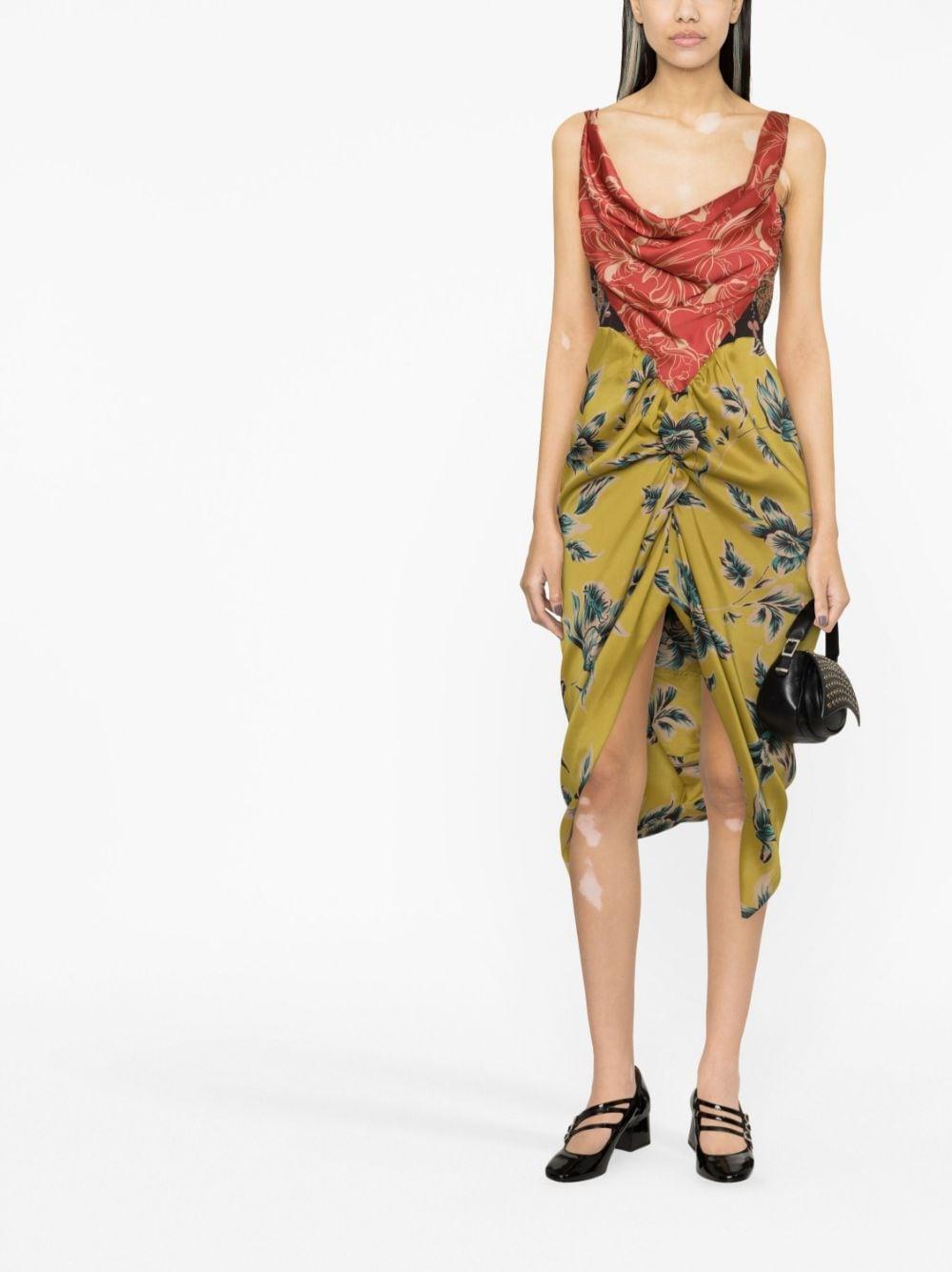 VIVIENNE WESTWOOD ミディドレス Vivienne Westwood Panther Gathered Asymmetric Maxi Dress In