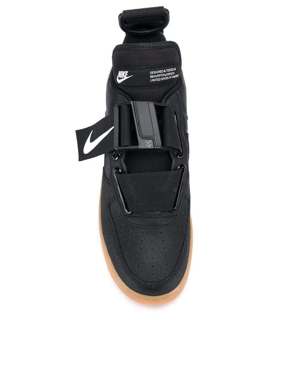 Nike Leather Air Adjustable Strap Sneakers in Black for Men - Lyst