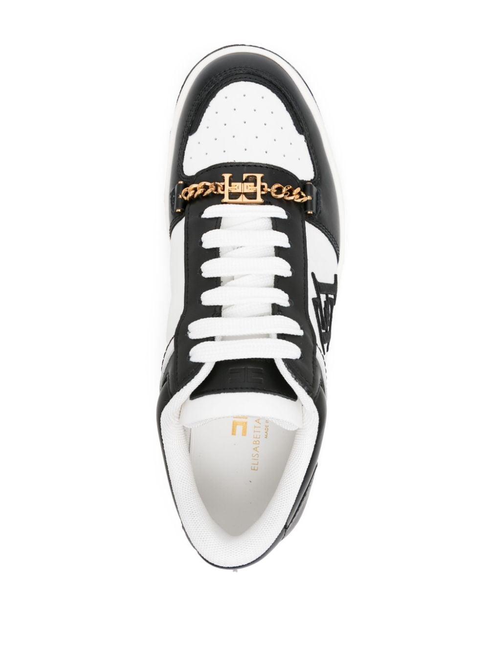 スニーカー ELISABETTA FRANCHI Leather sneakers with logo Elisabetta Franchi Logo Embossed Low-top Sneakers Elisabetta