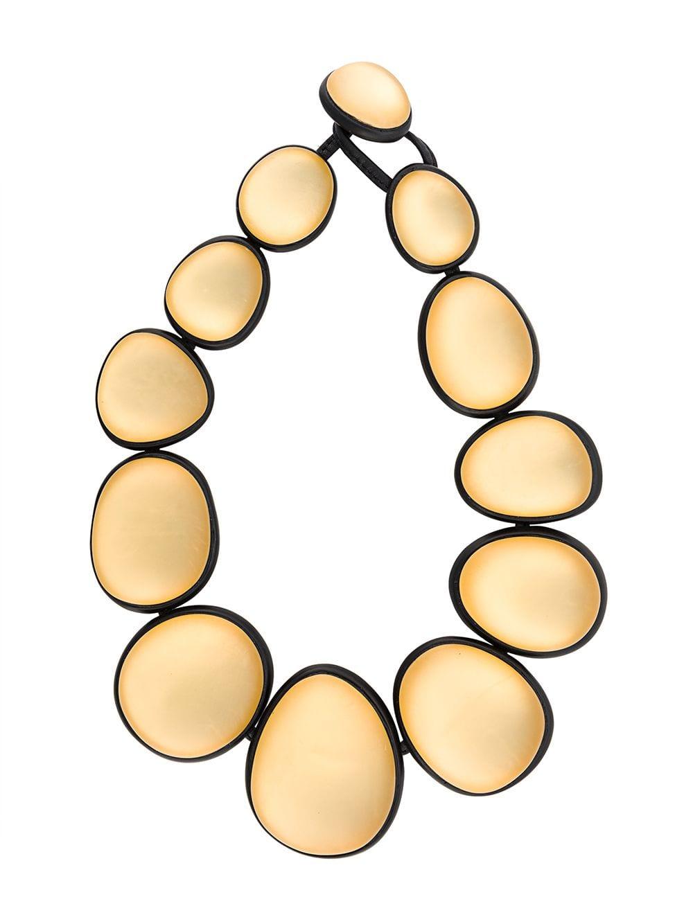 Monies Twotone Oversized Bead Necklace in Gold (Metallic) Lyst