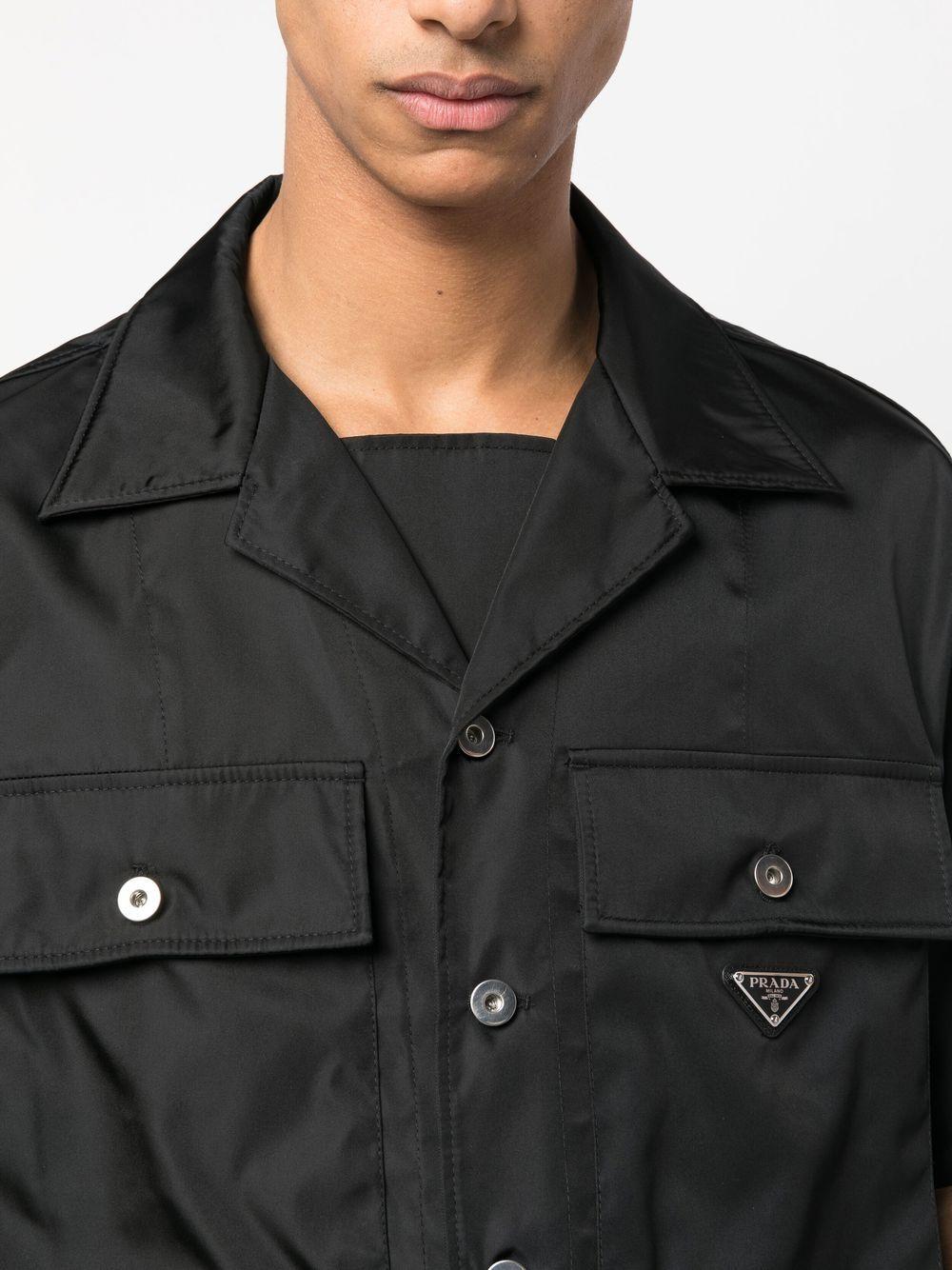 Prada Triangle-logo Shirt in Black for Men | Lyst