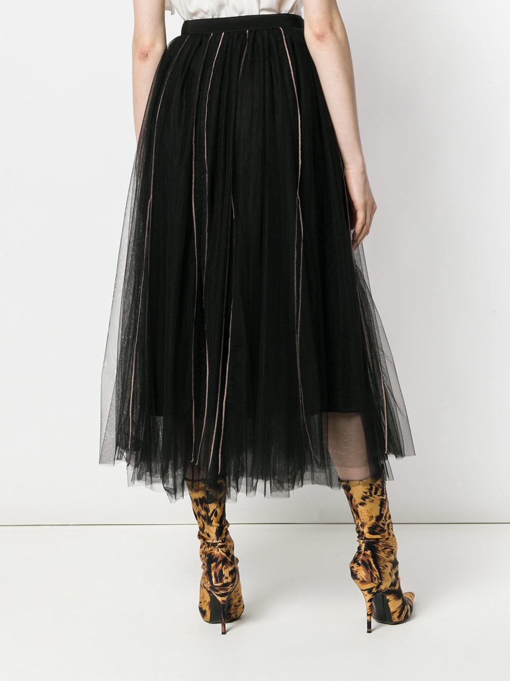 maxi black tulle skirt