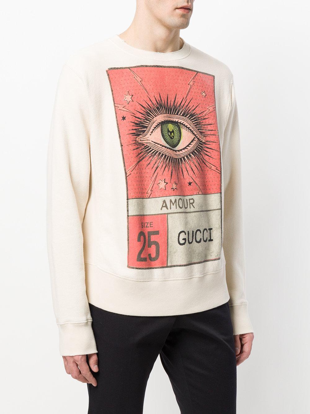 Gucci Off White Amour Eye Printed Cotton T Shirt L for Men - Lyst