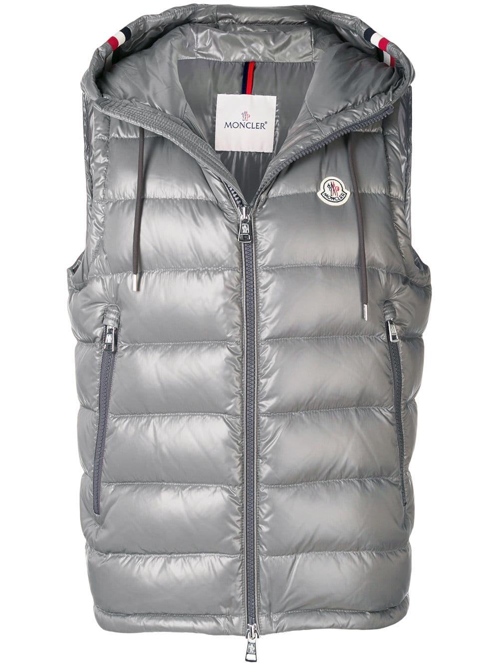 Gilet Lanoux con cappuccio da Uomo di Moncler in Grigio | Lyst