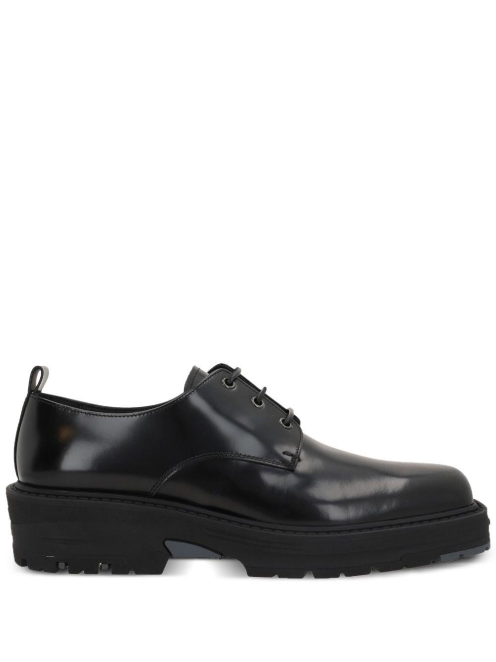Givenchy メンズ ブラック レザー ダービーシューズ レースアップ