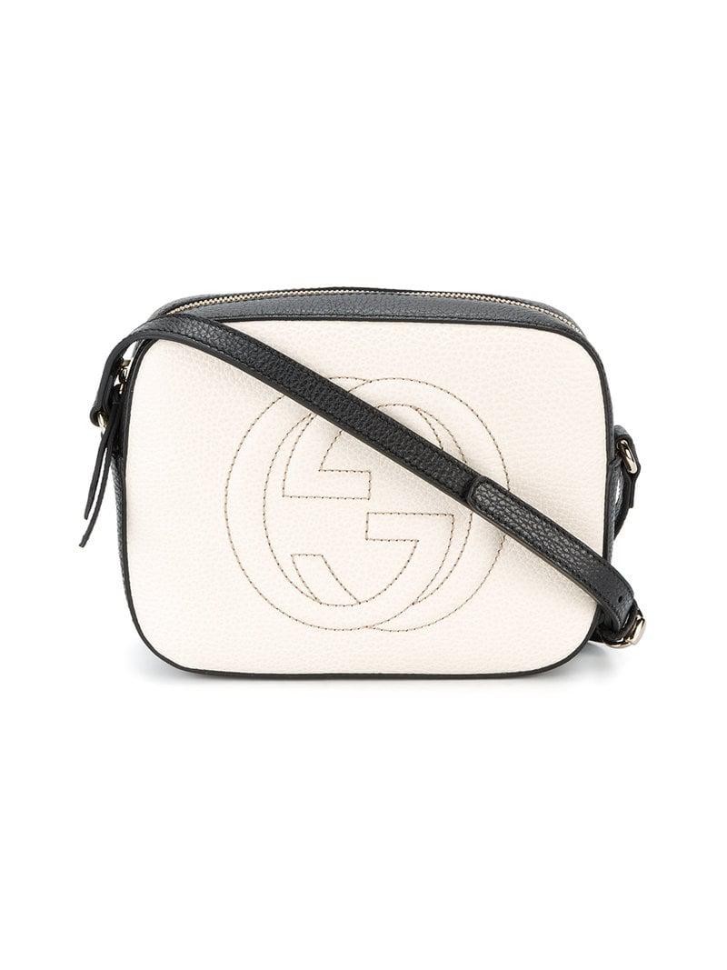 Gucci Black White Soho Disco Shoulder Bag | Lyst