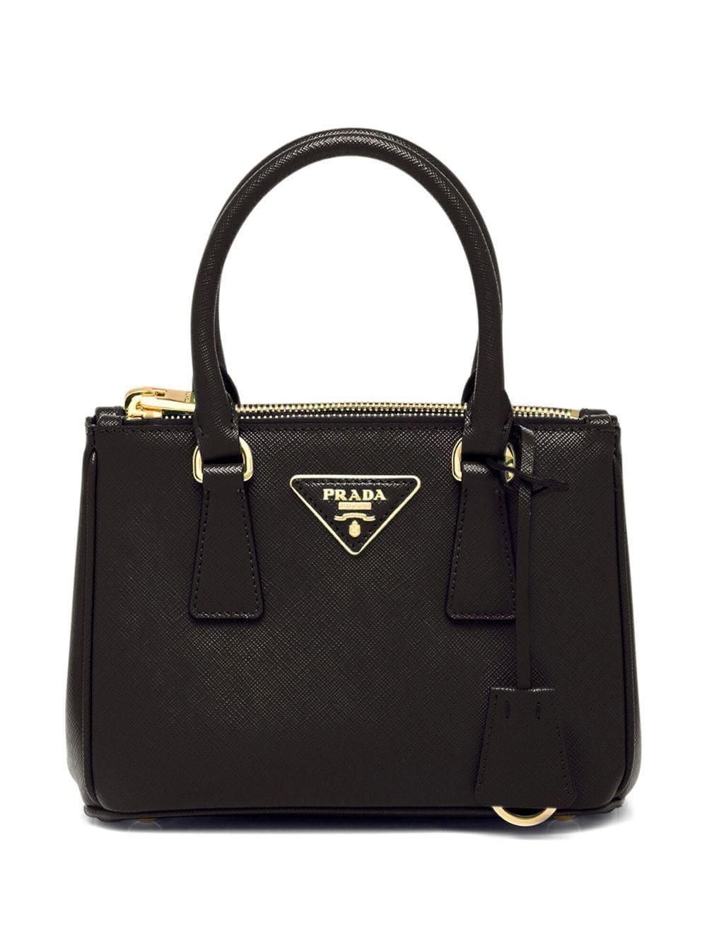 Prada Galleria Saffiano Leather Mini-bag in Black | Lyst