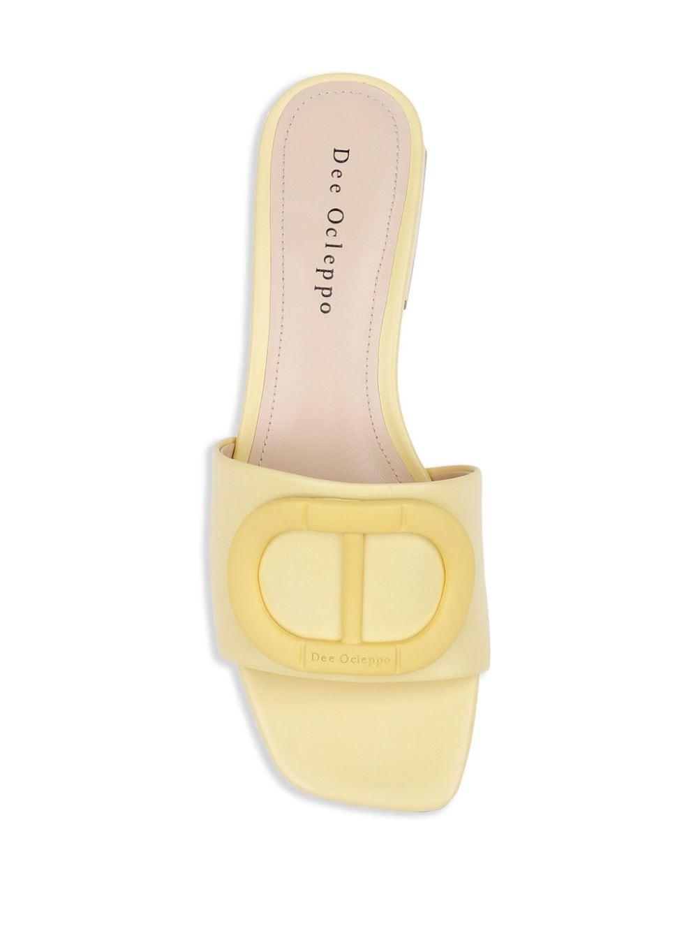 Dee Ocleppo Japan 3D-appliqué leather mules - White