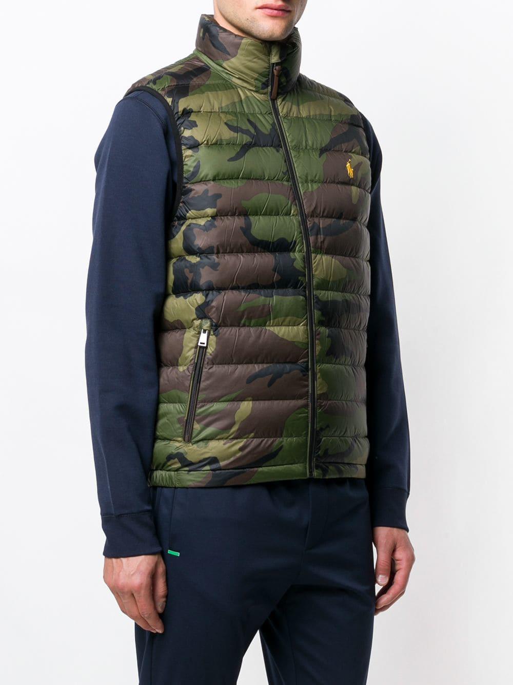 Ralph lauren camo gilet best sale