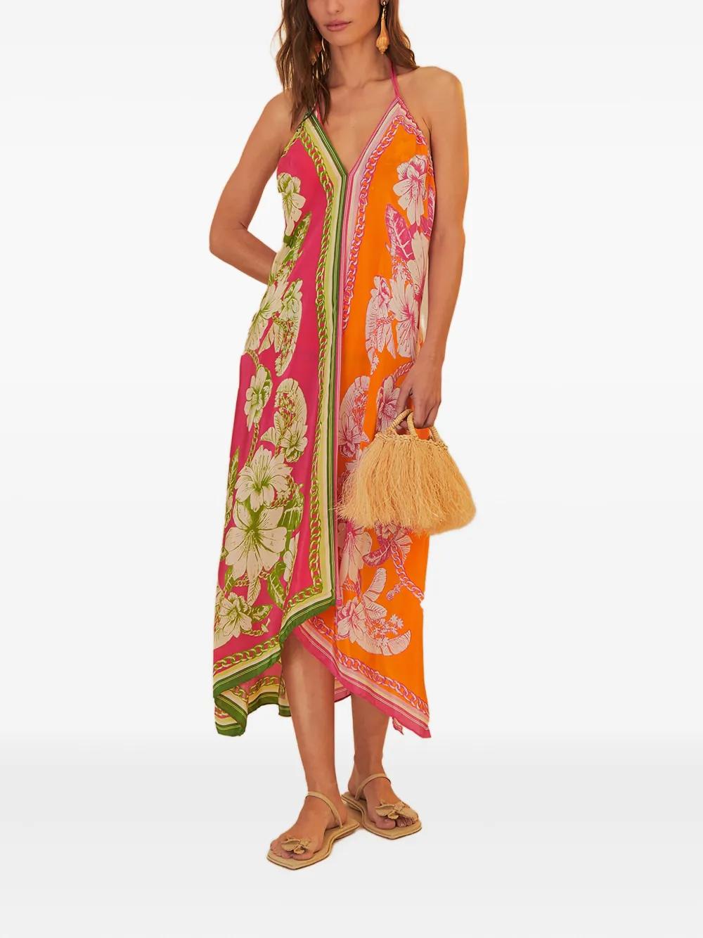 chinese dress ladies Farm Rio Garden Delight Long Sleeve Midi Dress