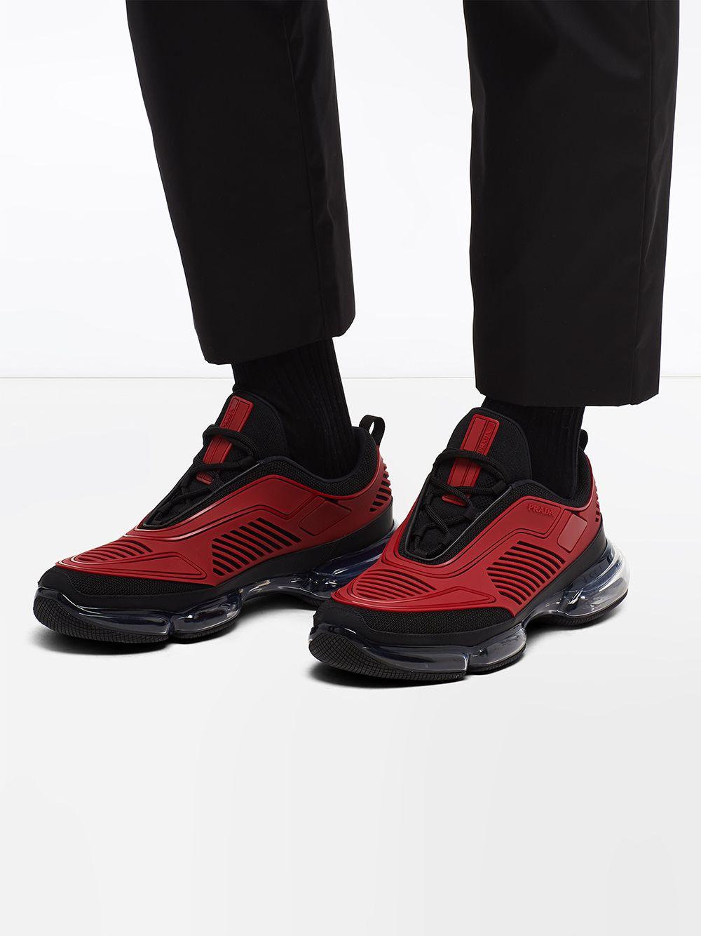 prada sneakers cloudbust red