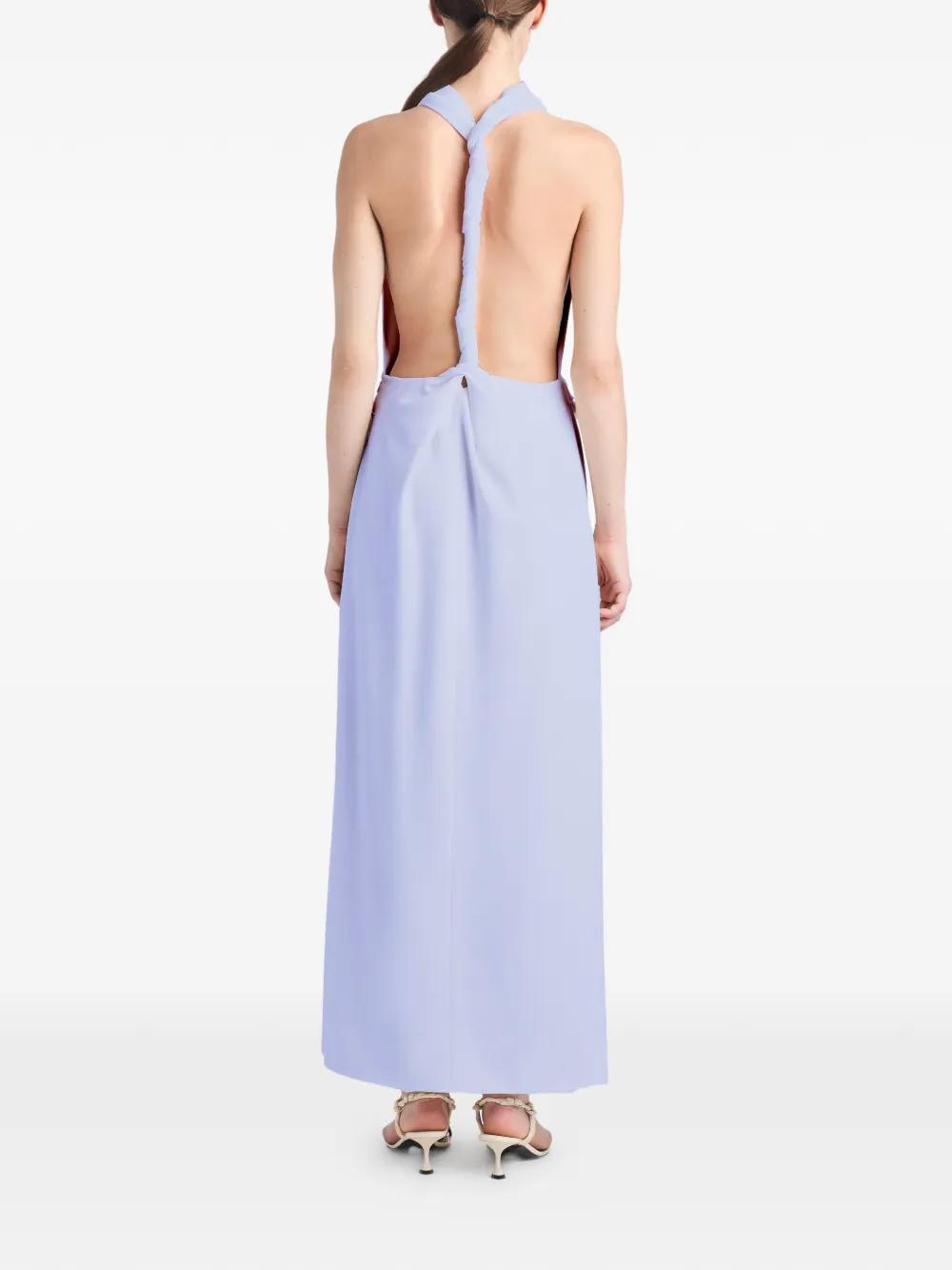 selena backless twist back matte viscose crepe dress Proenza Schouler Maxi in Purple Rachel Scott (the mastermind