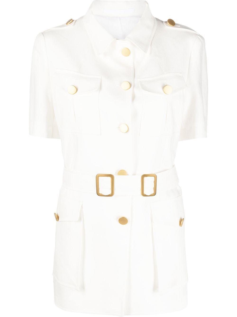 レディース ホワイト マルチポケット サファリジャケット Zdravodaste Org