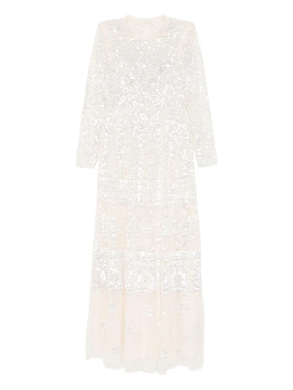 ワンピース NEEDLE & THREAD Tulle long dress with all-over sequins Needle & Thread all-over Sequin Embellished Dress | Orange