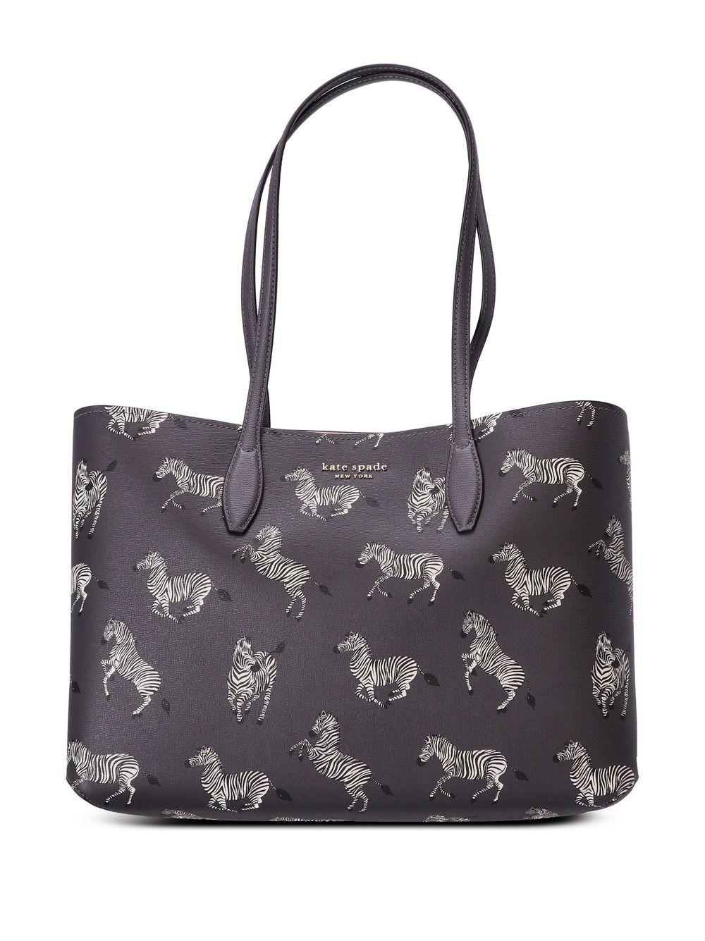 Kate Spade Zebraprint Tote Bag in Gray Lyst