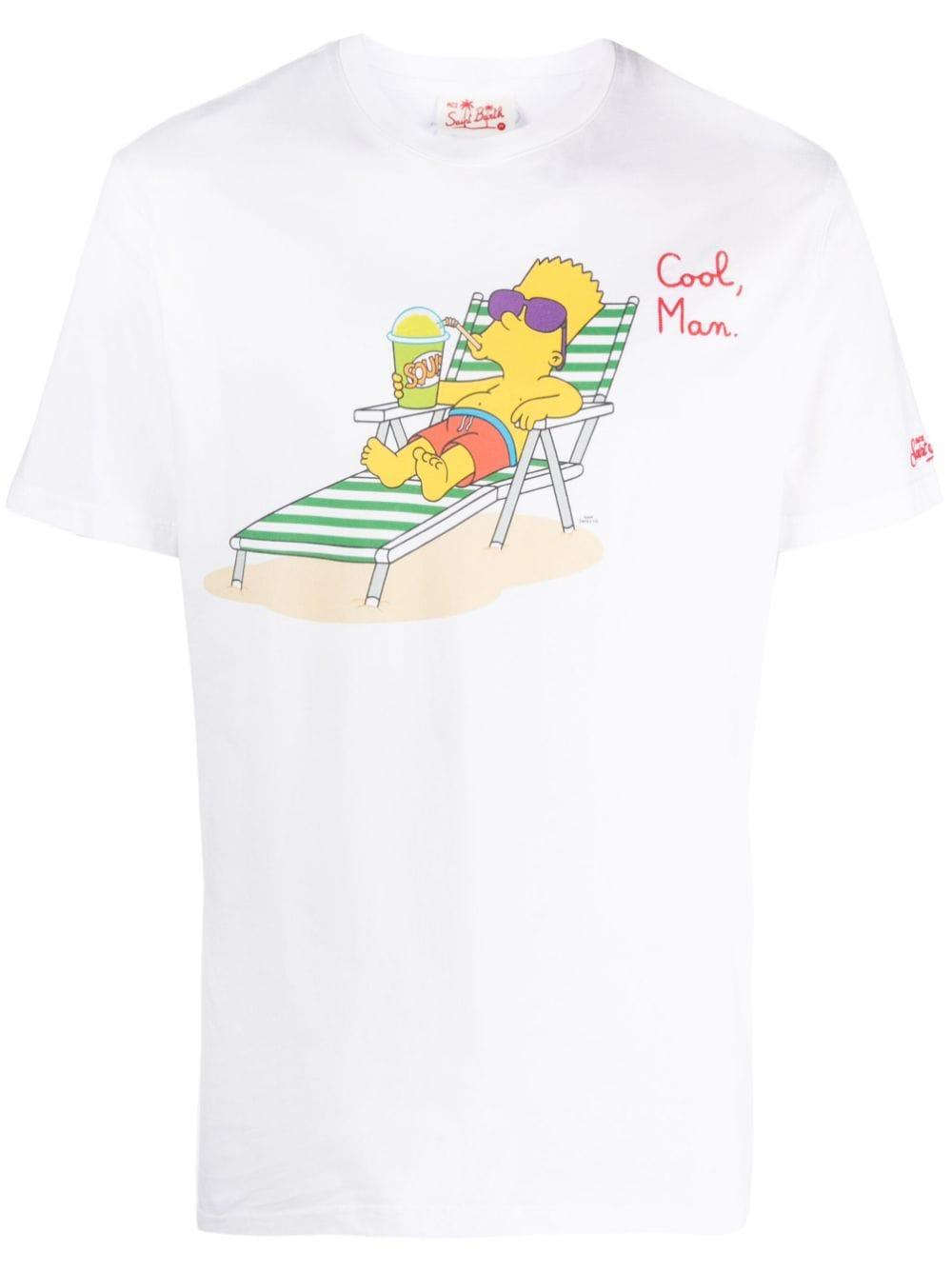 Mc2 Saint Barth Bart Simpson-print Cotton T-shirt in White for Men ...
