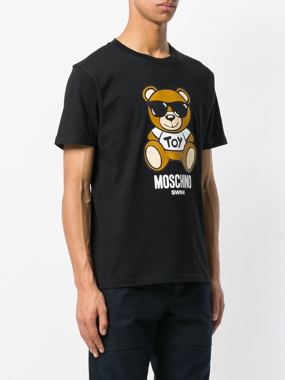 T shirt con stampa orso Swim da Uomo di Moschino in Nero Lyst