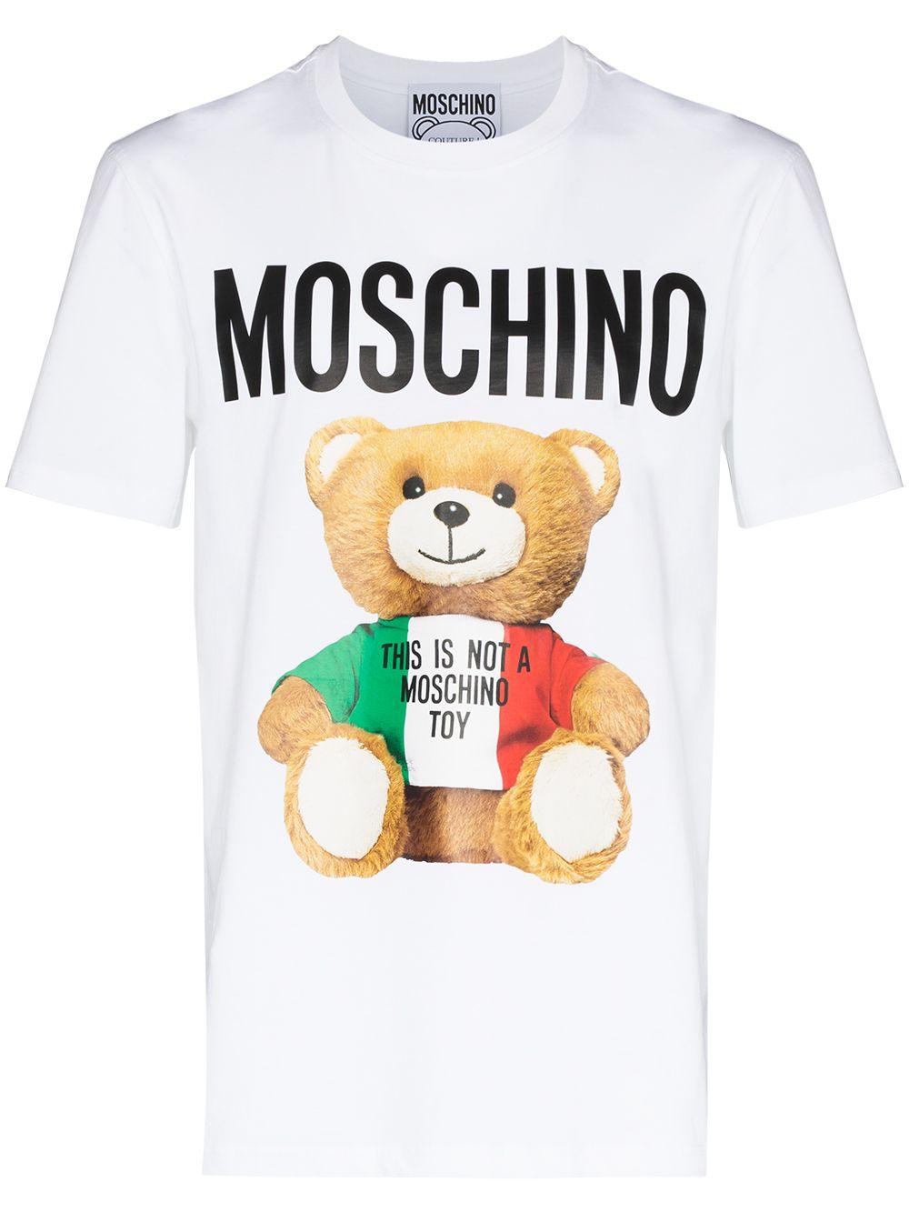 Moschino Italian Teddy Bear T-shirt in White for Men | Lyst
