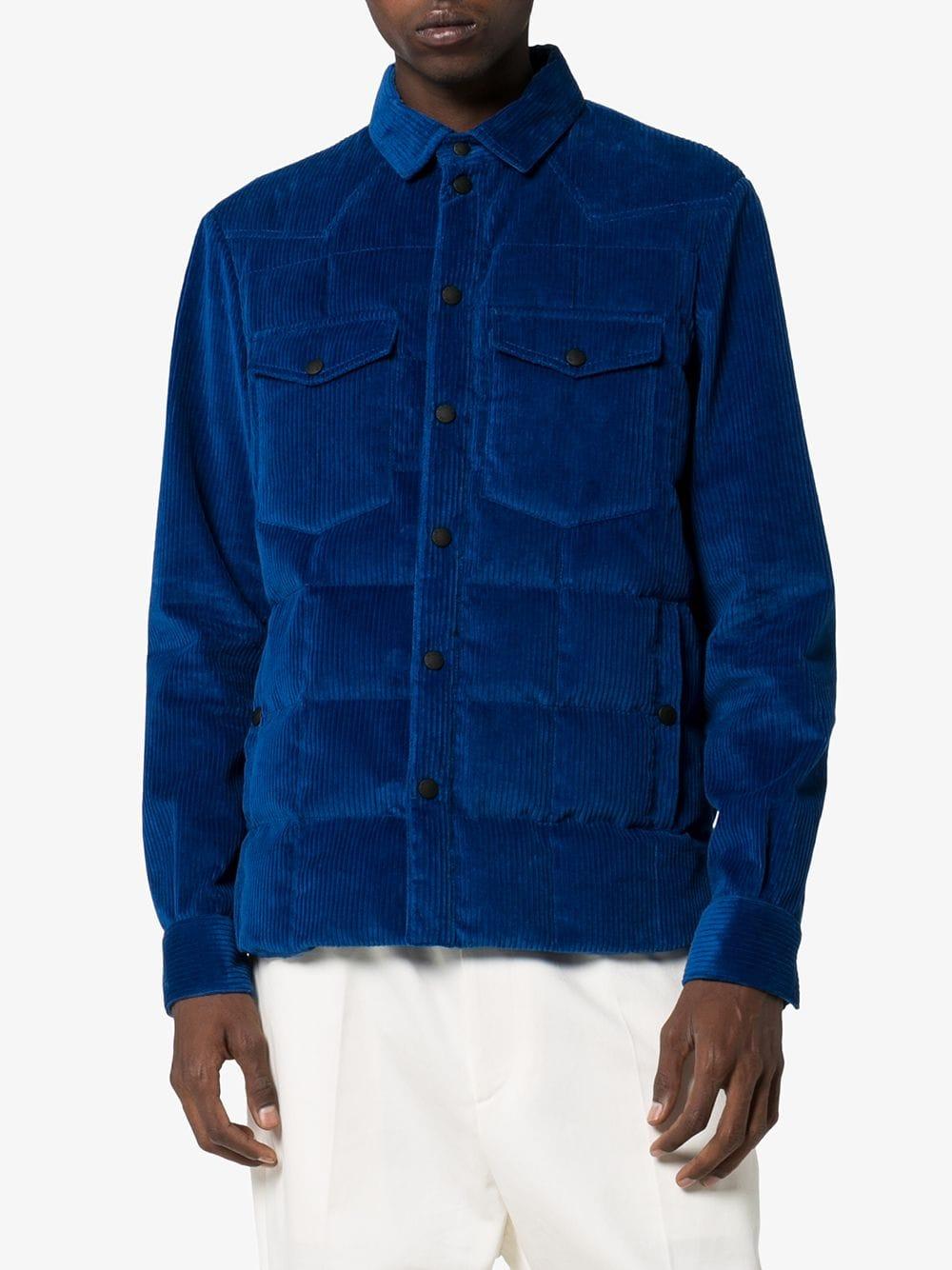 3 MONCLER GRENOBLE Padded Corduroy Jacket in Blue for Men | Lyst