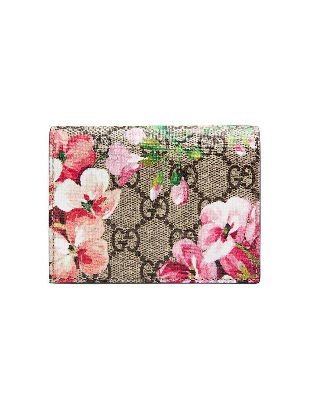 Gucci Beige/Pink Blooms Printed Leather Card Case and ID Holder - Yoogi's  Closet