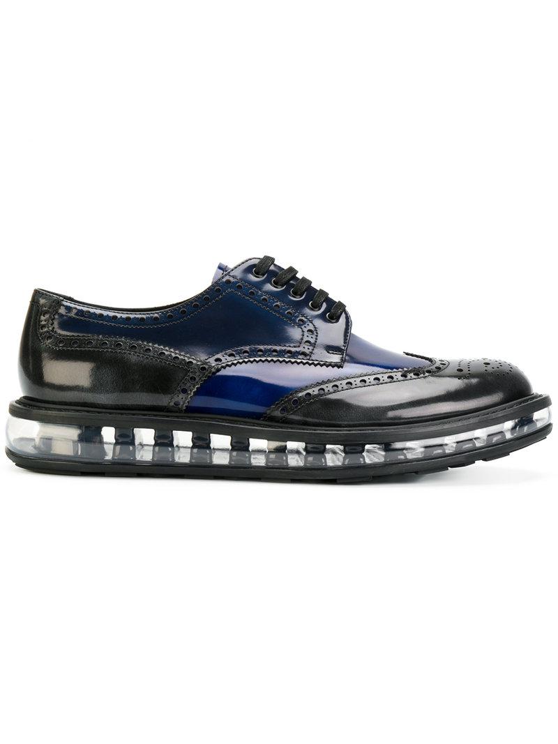 Timeless Oxford Style: Men's Prada Oxford Shoe Blue Black With Air Sole ...